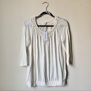 NWT Calvin Klein Embellished LS Top